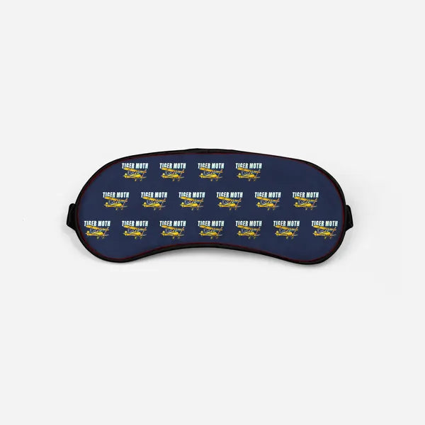 de Havilland DH.82 Tiger Moth - Cartoon Pattern - Sleep Mask - Navy Blue