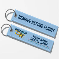 Thumbnail for de Havilland DH.82 Tiger Moth Aviator Key Chains - Light Blue - Cartoon - Remove Before Flight