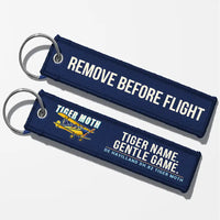 Thumbnail for de Havilland DH.82 Tiger Moth Aviator Key Chains - Navy Blue - Cartoon - Remove Before Flight