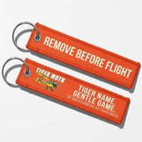 Thumbnail for de Havilland DH.82 Tiger Moth Aviator Key Chains - Orange - Cartoon - Remove Before Flight