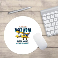 Thumbnail for de Havilland DH.82 Tiger Moth - Cartoon - Round Mouse Pad - White