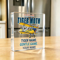 Thumbnail for de Havilland DH.82 Tiger Moth - Crystal Ornament - Cartoon + Name - Kitchen
