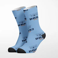 Thumbnail for de Havilland DH.82 Tiger Moth - Heritage + Name - Socks - Sky Blue