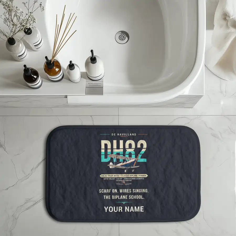 de Havilland DH.82 Tiger Moth - Original + Name - Bath Mat