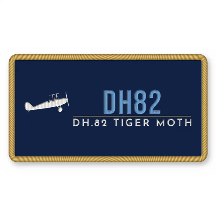de Havilland DH.82 Tiger Moth Patches - Rectangle - Navy Sky