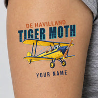 Thumbnail for de Havilland DH.82 Tiger Moth - Tattoo - Cartoon + Name