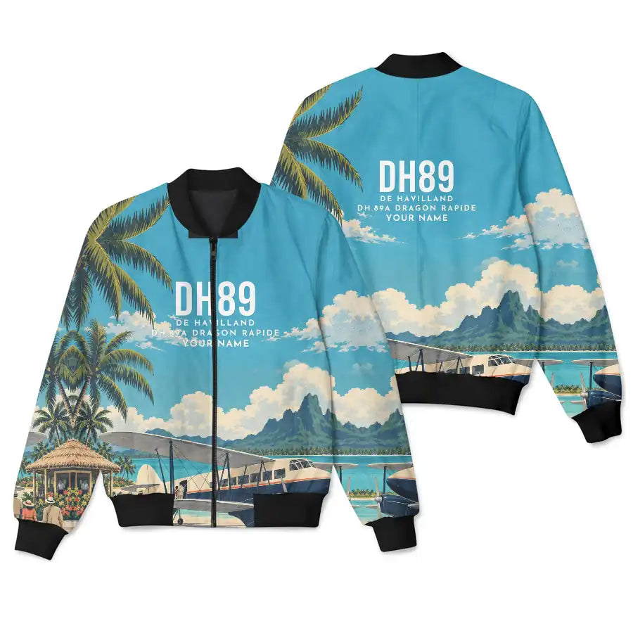 de Havilland DH.89A Dragon Rapide 3D All-Over Print Clothing - Bomber Jacket - 3D + Name