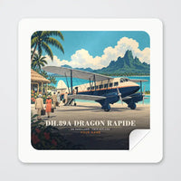 Thumbnail for de Havilland DH.89A Dragon Rapide - 3D + Name - Square Sticker - Peel