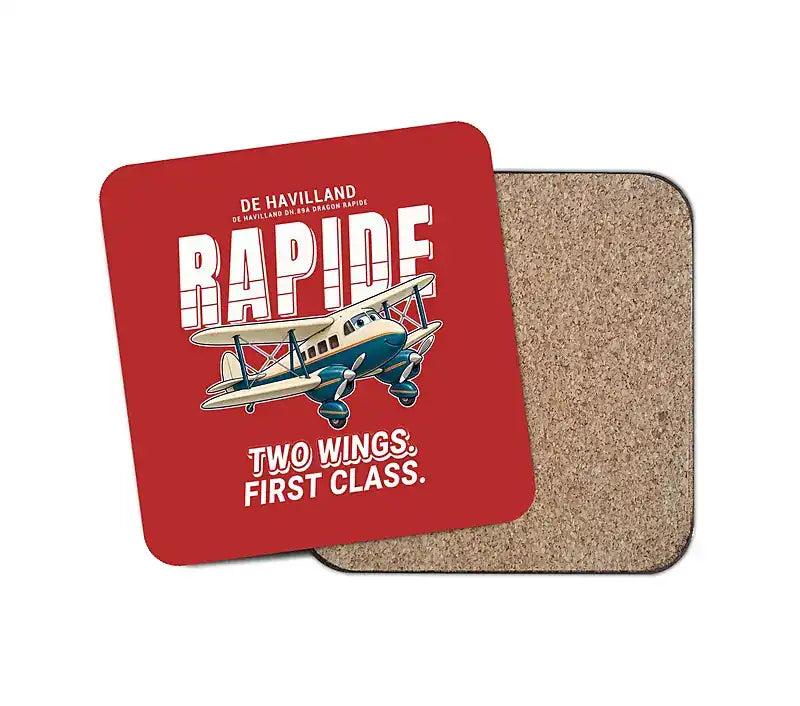 de Havilland DH.89A Dragon Rapide - Cartoon - Coaster - Red