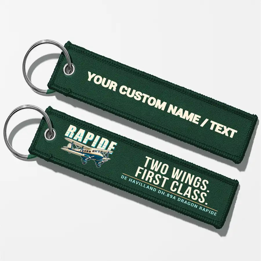 de Havilland DH.89A Dragon Rapide Aviator Key Chains - Dark Green - Cartoon - Personalized