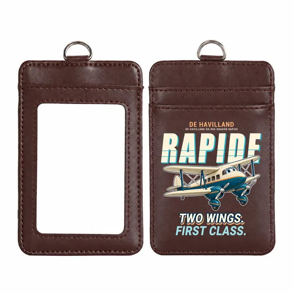 de Havilland DH.89A Dragon Rapide - Cartoon - ID Card Holder - Dark Brown