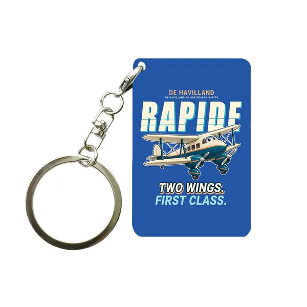 de Havilland DH.89A Dragon Rapide - Cartoon - Key Chain - Blue