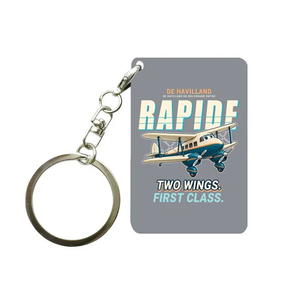 de Havilland DH.89A Dragon Rapide - Cartoon - Key Chain - Gray