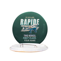 Thumbnail for de Havilland DH.89A Dragon Rapide - Cartoon + Name - Pin - Dark Green