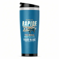 Thumbnail for de Havilland DH.89A Dragon Rapide - Cartoon + Name - Stainless Steel (No Holder) - Light Blue