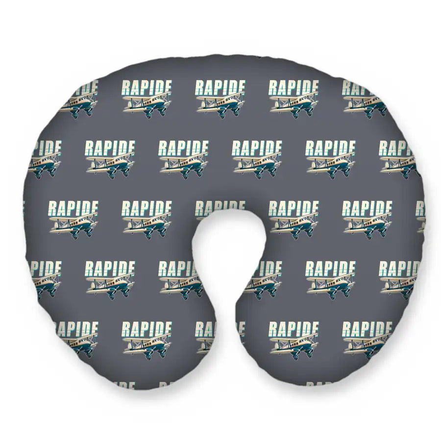 de Havilland DH.89A Dragon Rapide - Cartoon Seamless - Travel Pillow - Grey
