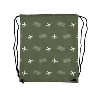 Thumbnail for de Havilland DH.89A Dragon Rapide - Drawstring Bag - 3D Pattern - Green Army