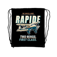 Thumbnail for de Havilland DH.89A Dragon Rapide - Drawstring Bag - Cartoon - Black