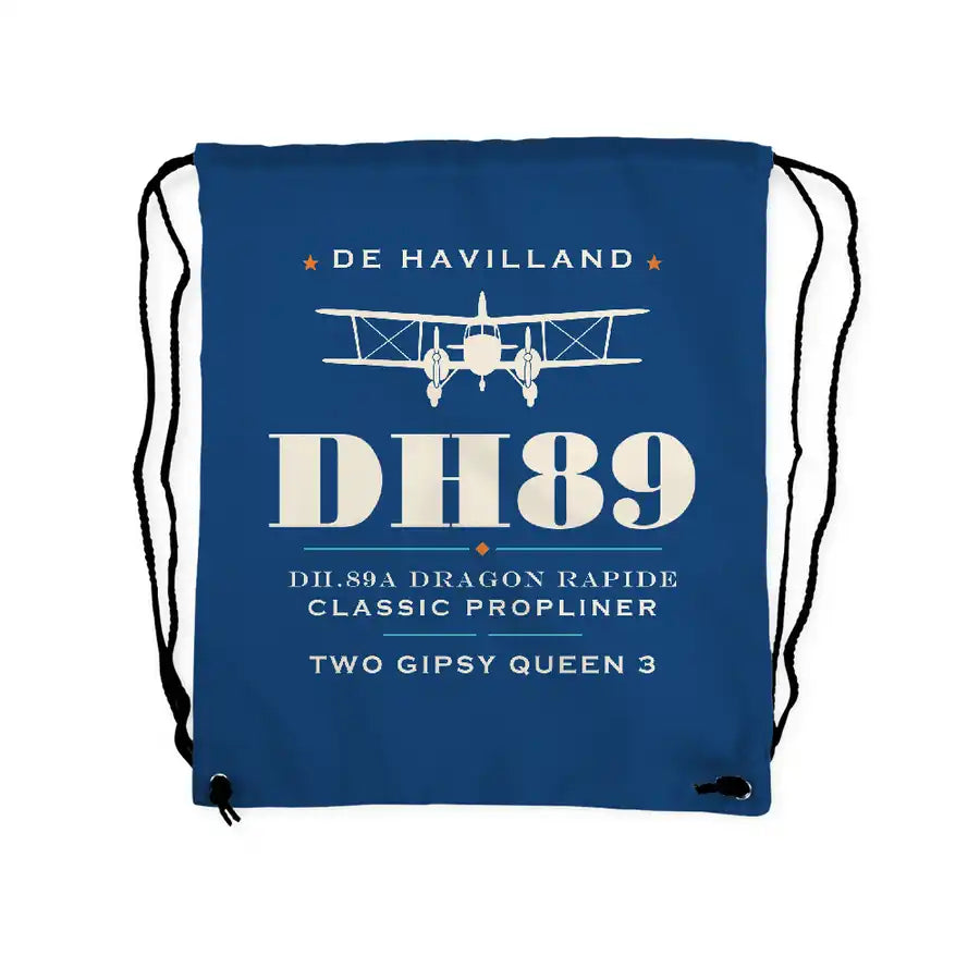 de Havilland DH.89A Dragon Rapide - Drawstring Bag - Heritage - Blue