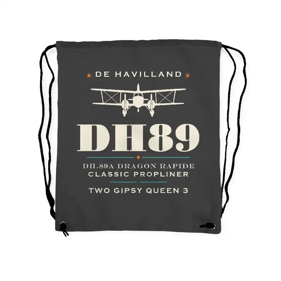 de Havilland DH.89A Dragon Rapide - Drawstring Bag - Heritage - Gray