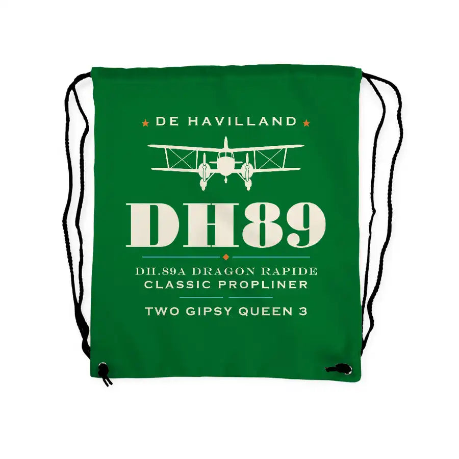 de Havilland DH.89A Dragon Rapide - Drawstring Bag - Heritage - Green