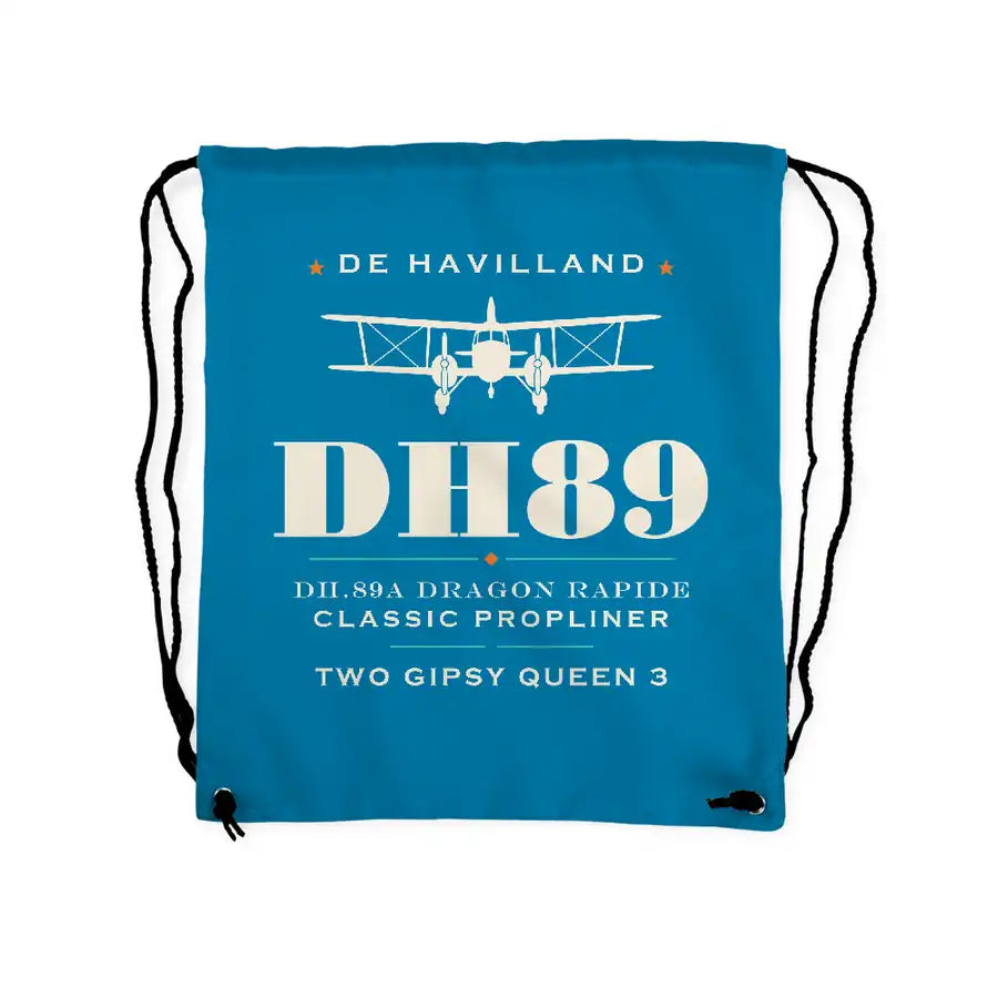 de Havilland DH.89A Dragon Rapide - Drawstring Bag - Heritage - Light Blue
