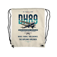 Thumbnail for de Havilland DH.89A Dragon Rapide - Drawstring Bag - Original - Beige