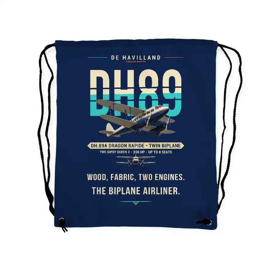 de Havilland DH.89A Dragon Rapide - Drawstring Bag - Original - Dark Blue