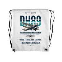Thumbnail for de Havilland DH.89A Dragon Rapide - Drawstring Bag - Original - White