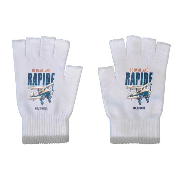 de Havilland DH.89A Dragon Rapide - Gloves - Cut - Cartoon + Name - Light Gray