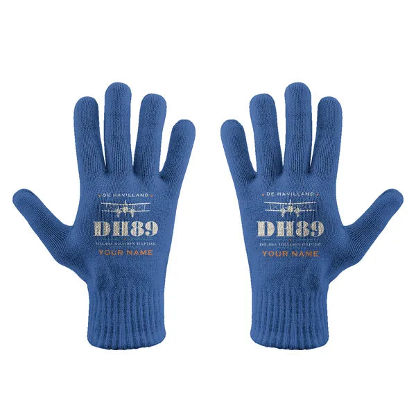 de Havilland DH.89A Dragon Rapide - Gloves - Full - Heritage + Name - Blue