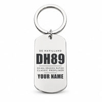 Thumbnail for de Havilland DH.89A Dragon Rapide - Key Chain - Tag + Name - Silver