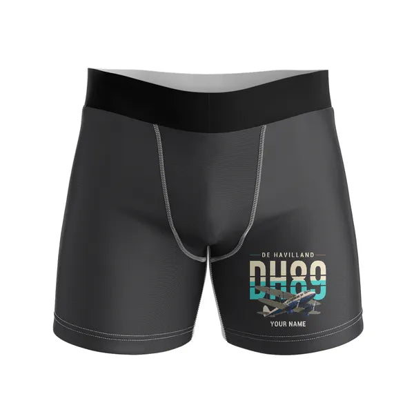 de Havilland DH.89A Dragon Rapide - Men Boxers - Original + Name - Black