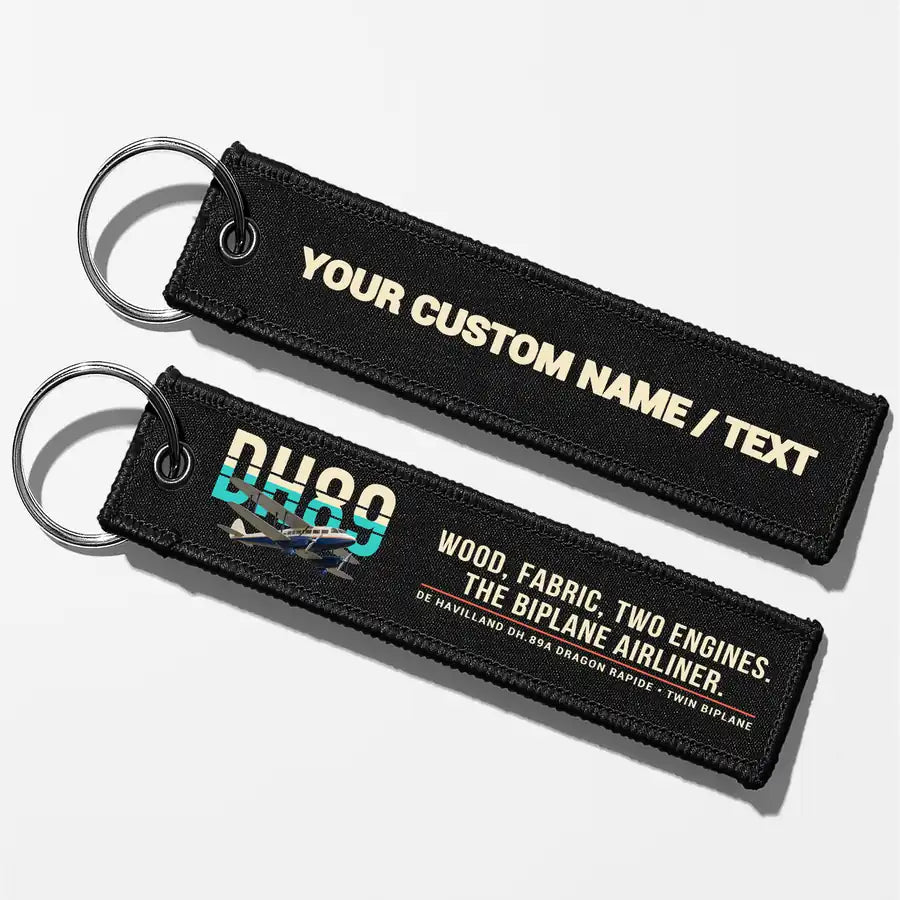 de Havilland DH.89A Dragon Rapide Aviator Key Chains - Black - Original - Personalized