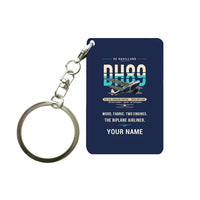 Thumbnail for de Havilland DH.89A Dragon Rapide - Original + Name - Key Chain - Navy Blue