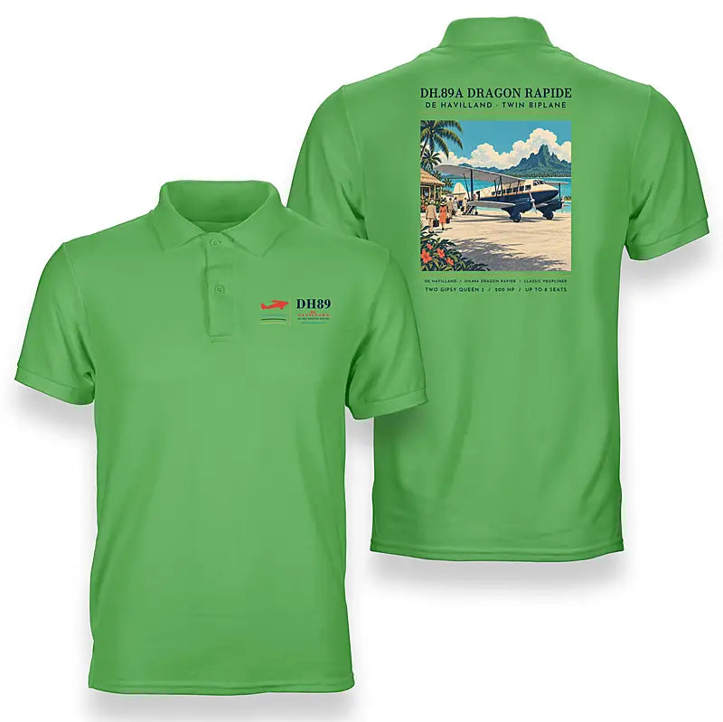 de Havilland DH.89A Dragon Rapide - Poster - Double-Side Polo - Light Green