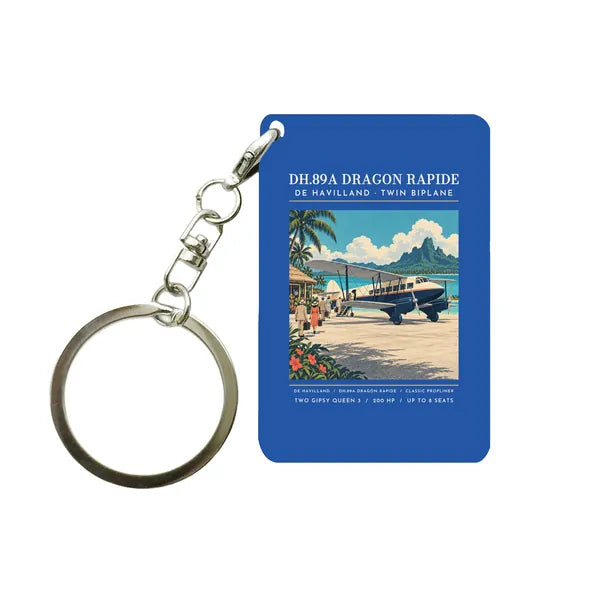 de Havilland DH.89A Dragon Rapide - Poster - Key Chain - Blue