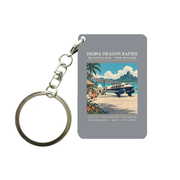 de Havilland DH.89A Dragon Rapide - Poster - Key Chain - Gray