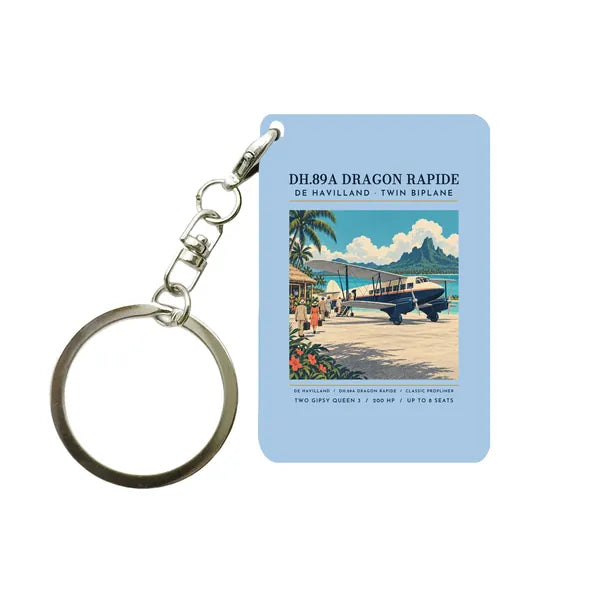 de Havilland DH.89A Dragon Rapide - Poster - Key Chain - Light Blue
