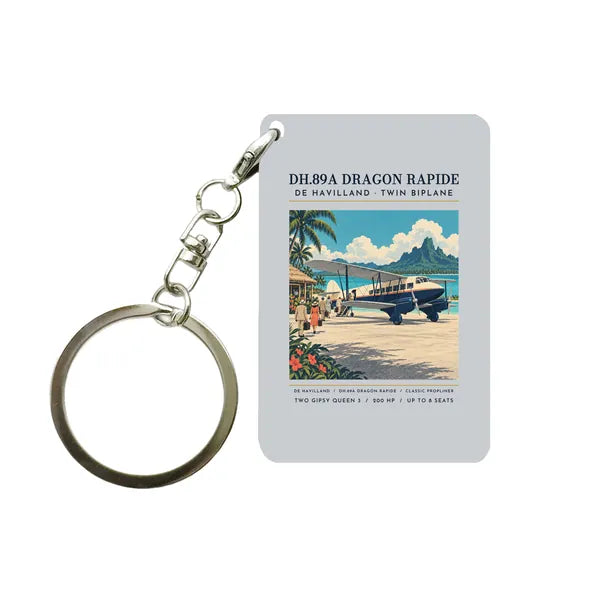 de Havilland DH.89A Dragon Rapide - Poster - Key Chain - Light Gray