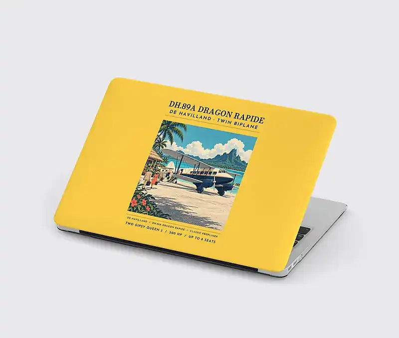 de Havilland DH.89A Dragon Rapide - Poster - MacBook Case - Yellow
