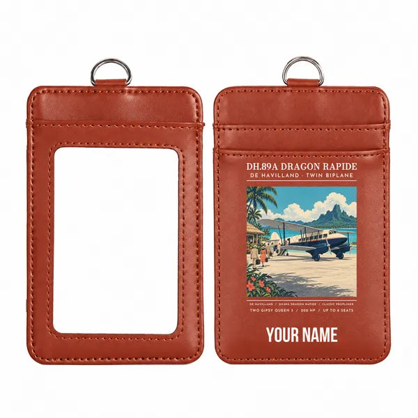 de Havilland DH.89A Dragon Rapide - Poster - ID Card Holder - Light Brown + Name