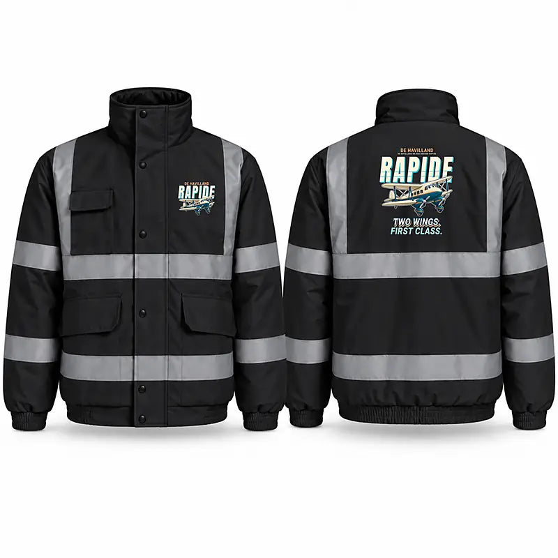 de Havilland DH.89A Dragon Rapide Reflective Winter Jackets - Cartoon - Black
