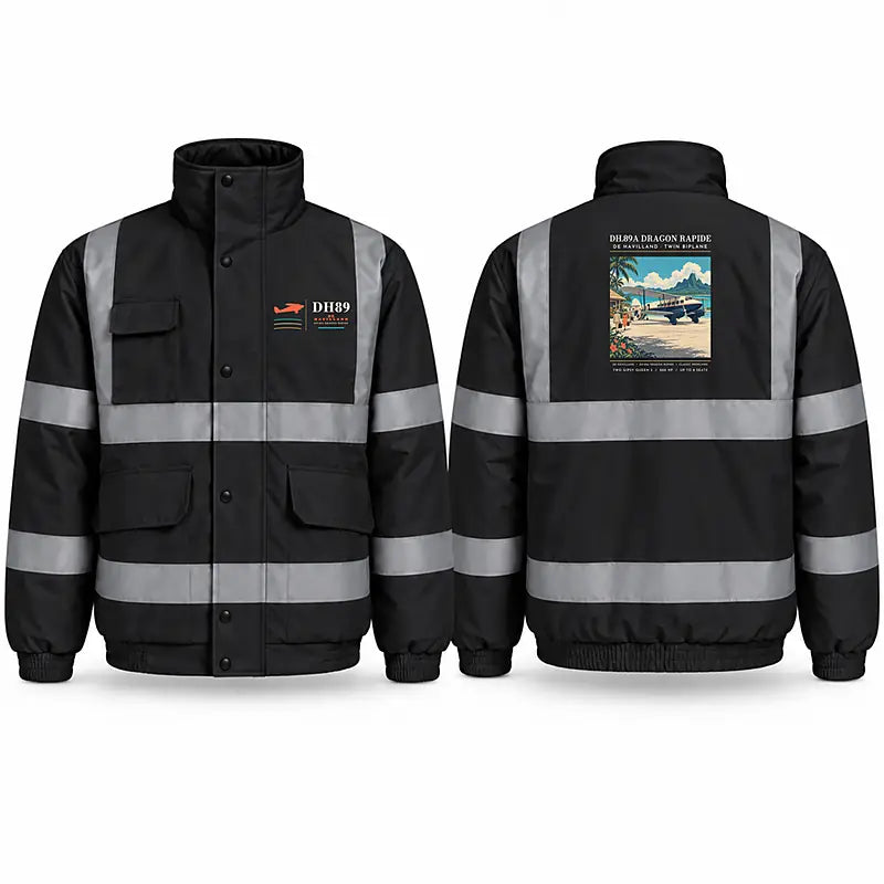 de Havilland DH.89A Dragon Rapide Reflective Winter Jackets - Poster - Black