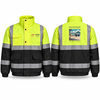 Thumbnail for de Havilland DH.89A Dragon Rapide Reflective Winter Jackets - Poster - Fluorescent Yellow & Navy