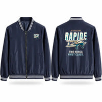 Thumbnail for de Havilland DH.89A Dragon Rapide Stylish Jackets - Baseball Collar - Cartoon - Navy Blue