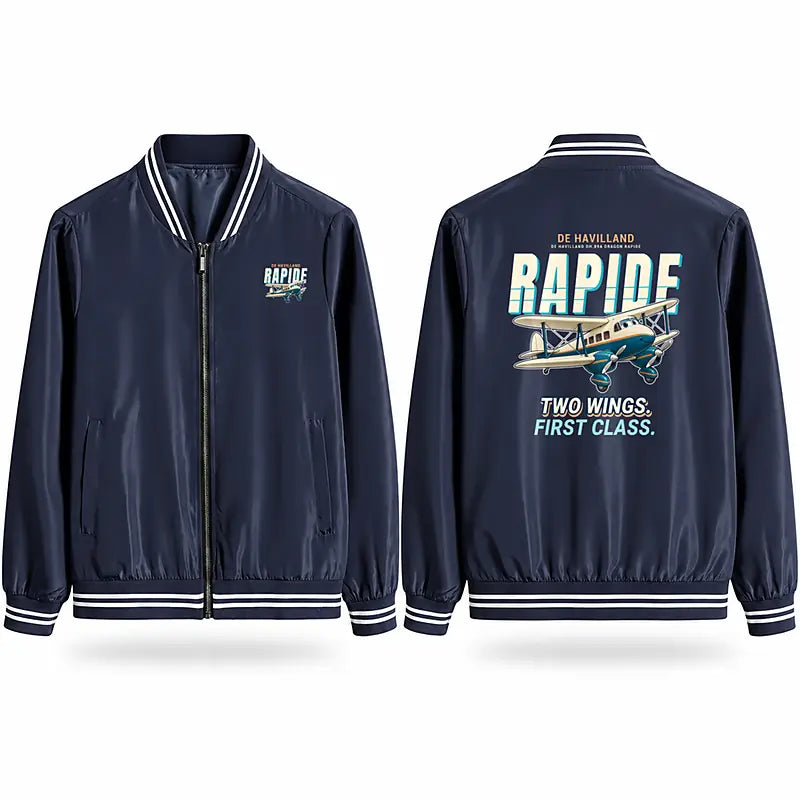 de Havilland DH.89A Dragon Rapide Stylish Jackets - Baseball Collar - Cartoon - Navy Blue