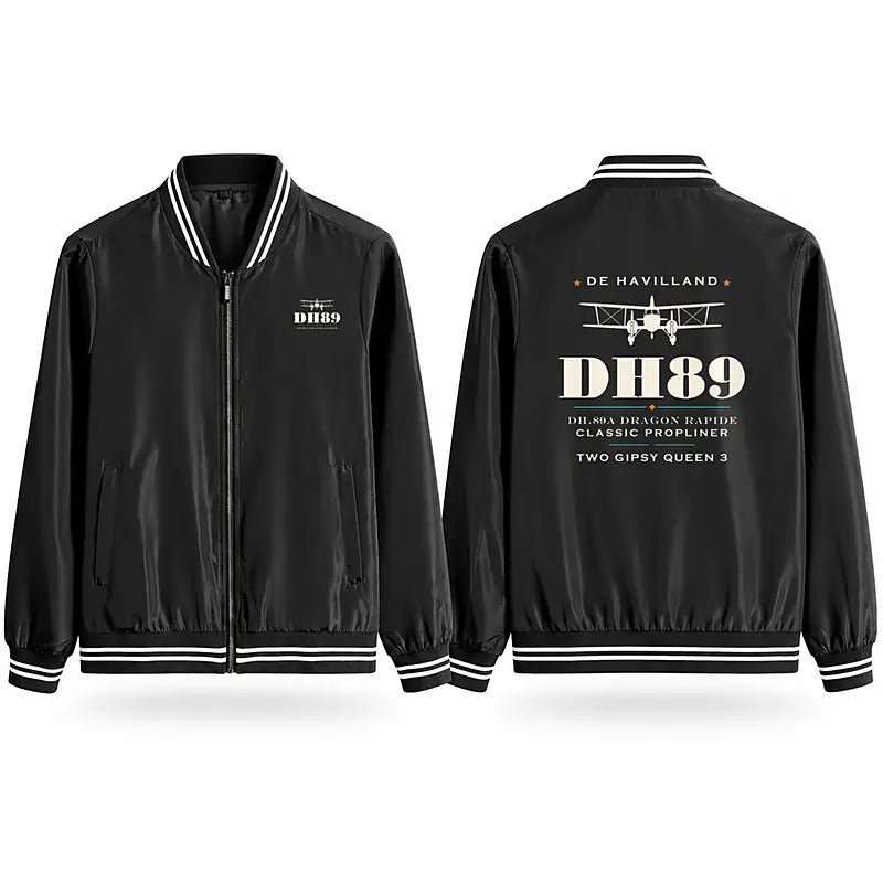 de Havilland DH.89A Dragon Rapide Stylish Jackets - Baseball Collar - Heritage - Black