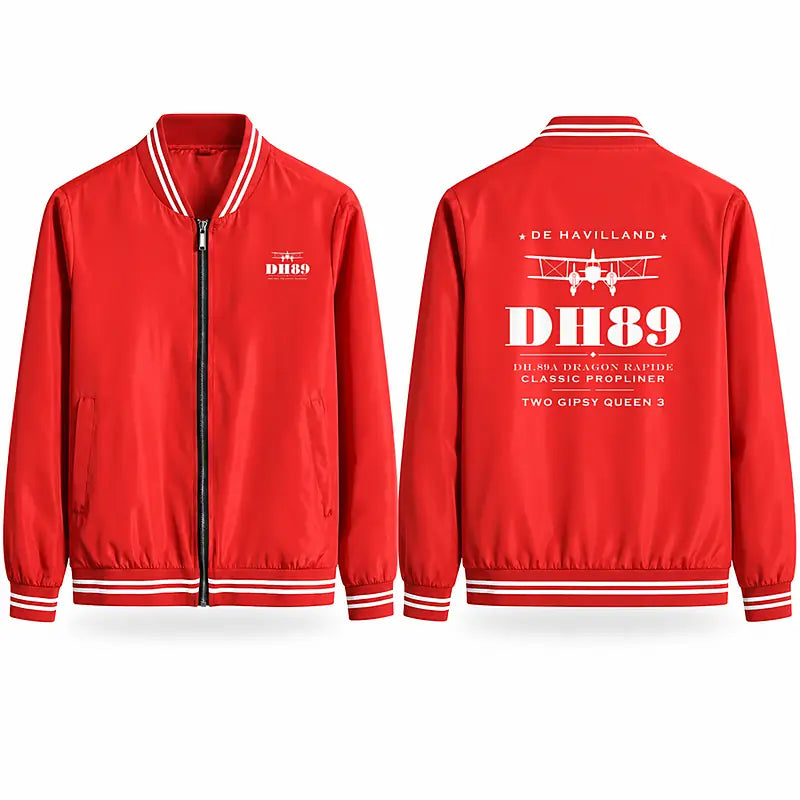 de Havilland DH.89A Dragon Rapide Stylish Jackets - Baseball Collar - Heritage - Red