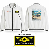 Thumbnail for de Havilland DH.89A Dragon Rapide Stylish Jackets - Baseball Collar - Poster + Name - White